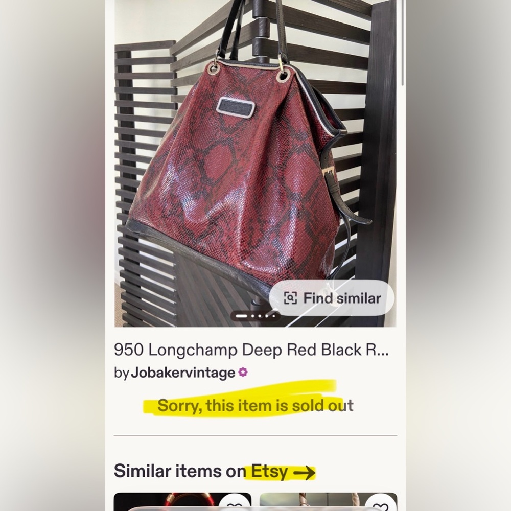 *RARE* AUTHENTIC LONGCHAMP Burgundy Embossed Leather Tote - NEW $400USD/$550CDN - Picture 16 of 16